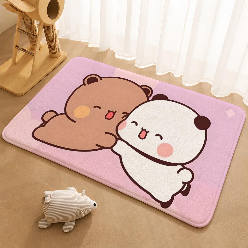 Kwai Anime Yier Bubu Floor Mat Floor Mat Soft Flannel Non-Slip Door Rug for Living Room