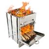 Wood Stove Portable Foldable Stainless Steel Camping Stove With Mini Charcoal Grill Lightweight Barbecue Grill.