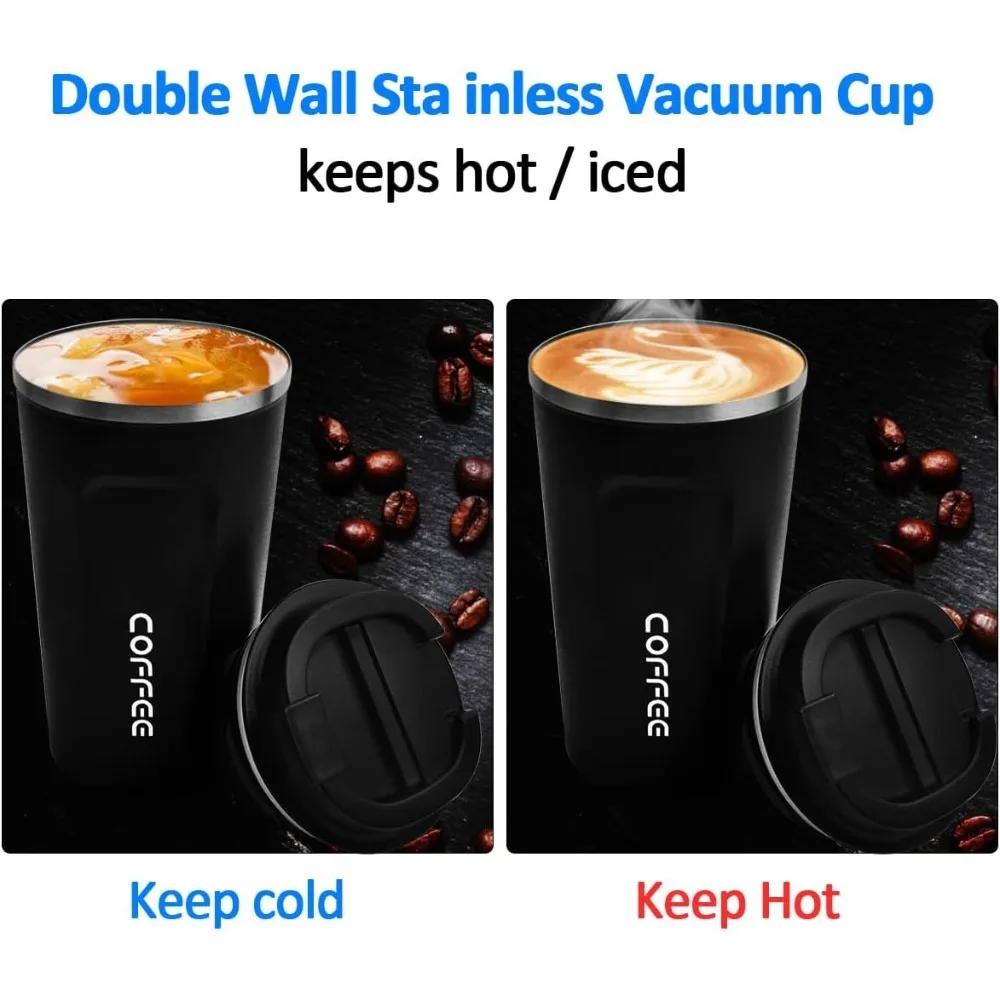 17 Oz Travel Mug, Insulated Coffee Mug, Vacuum Stainless Steel Double Wall Insulation Suitable for Hot and Cold Coffee and Tea