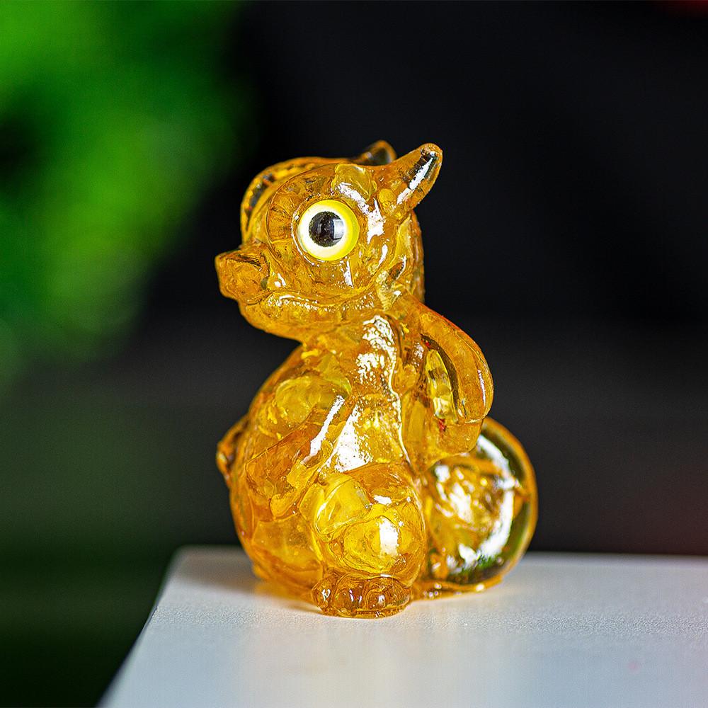 Crystal Energy Dragon Figurine Resin Craft For Office Decor Gift For Friends