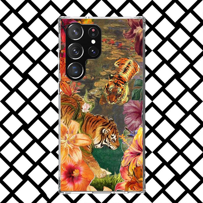 Superior Tiger Pattern Art Phone Case for Samsung Galaxy S26 S25 Edge S24 S23 Ultra S22 Plus S21 FE S20 + Soft Cover Print Funda