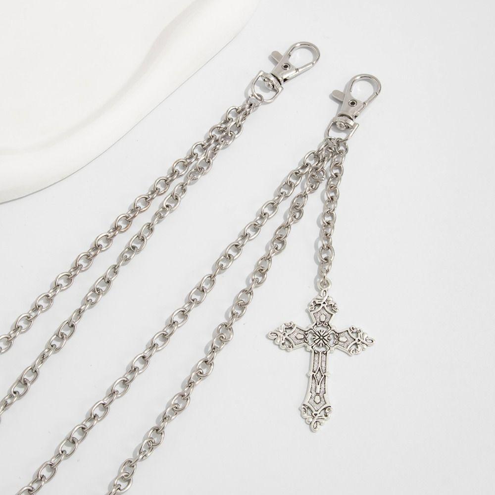 Pearl Cross Jeans Chain Zinc Zinc Zinc Alloy Punk Belt Chain Personality Metal Waist Chain Female