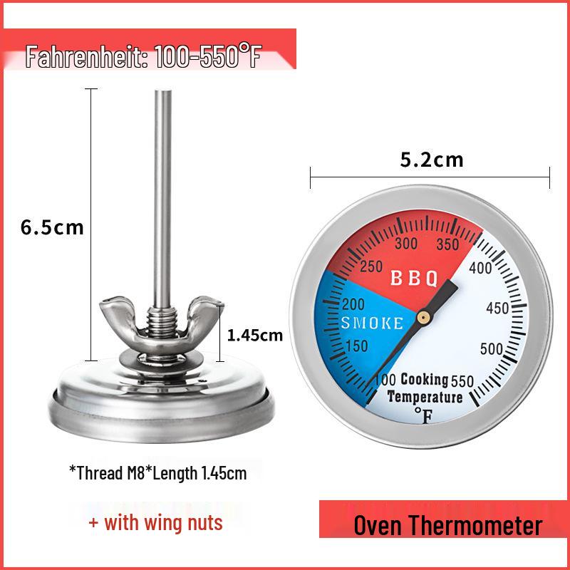 Stainless Steel Short Needle Thermometer for Oven and Barbecue