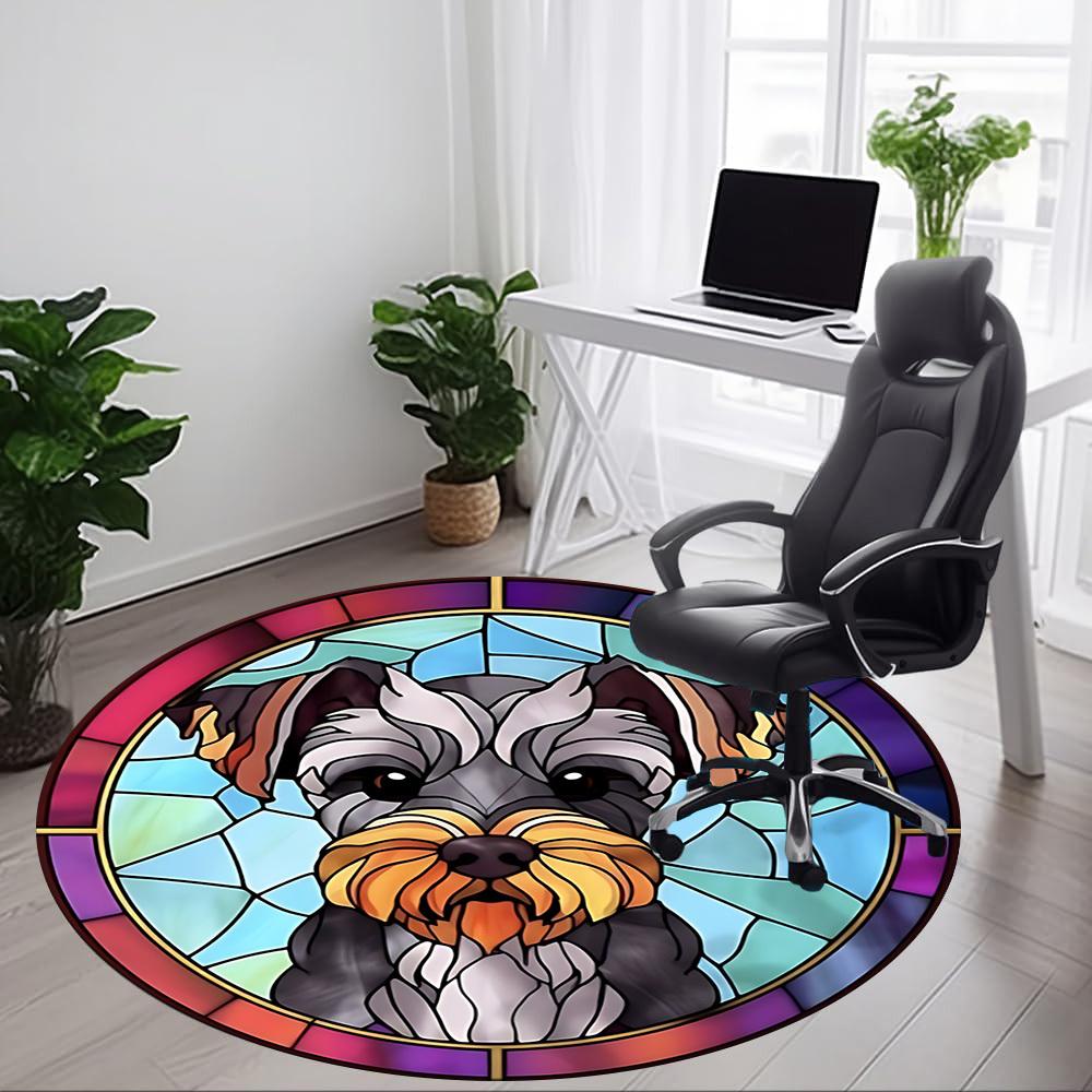 1pc Stained Glass Dog Chair Carpet for Office Non-Slip Mat for Office - Decorative Floor Mat Yy251030270