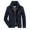 New Spring and Autumn New Men's Casual Washed Cotton Solid Color Jacket Middle-aged Tooling Jacket Men