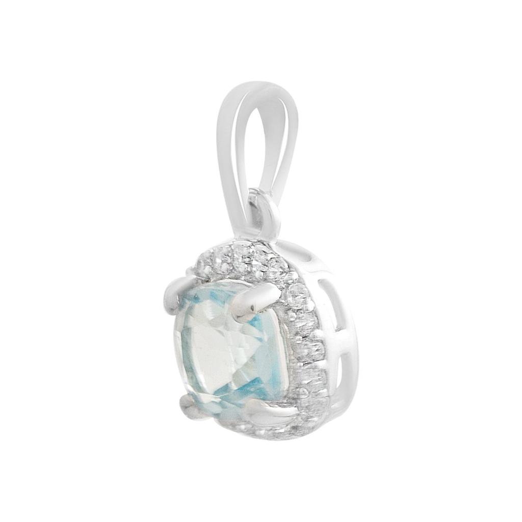 Серебряная подвеска с топазом 1.449ct, фианитами (2206811)