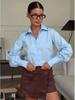 2026 Spring/Summer European & American Women's Solid Color Long Sleeve Lapel Shirt