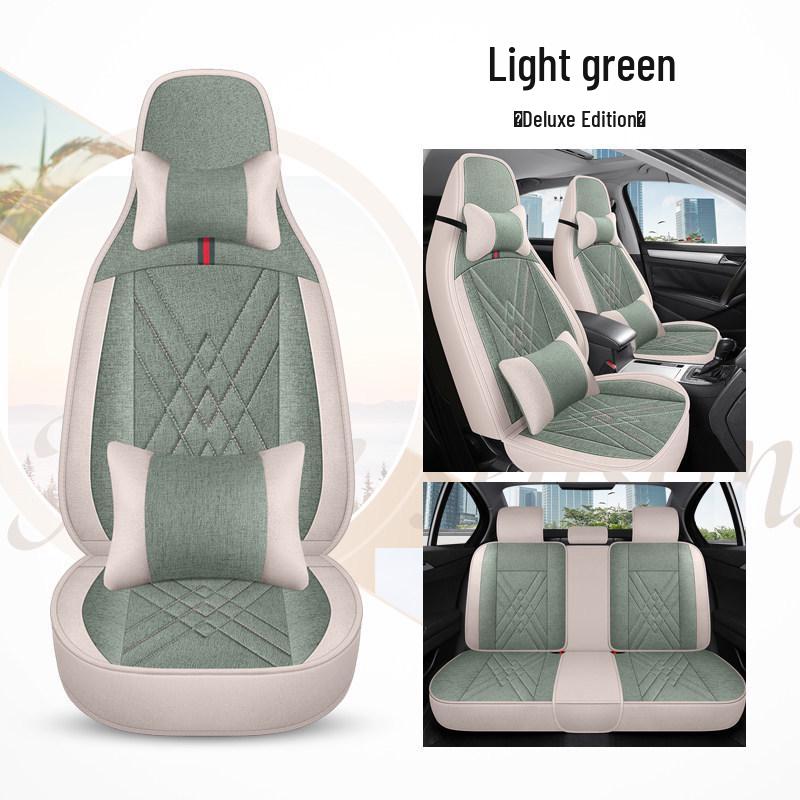 Seagull Car Seat Cushions (Models 23/24) - All-Season Linen Covers for New Energy Vehicles, Full Coverage.