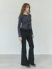 HHIPS Frill Belt Bootcut Elastic Pants (Black)