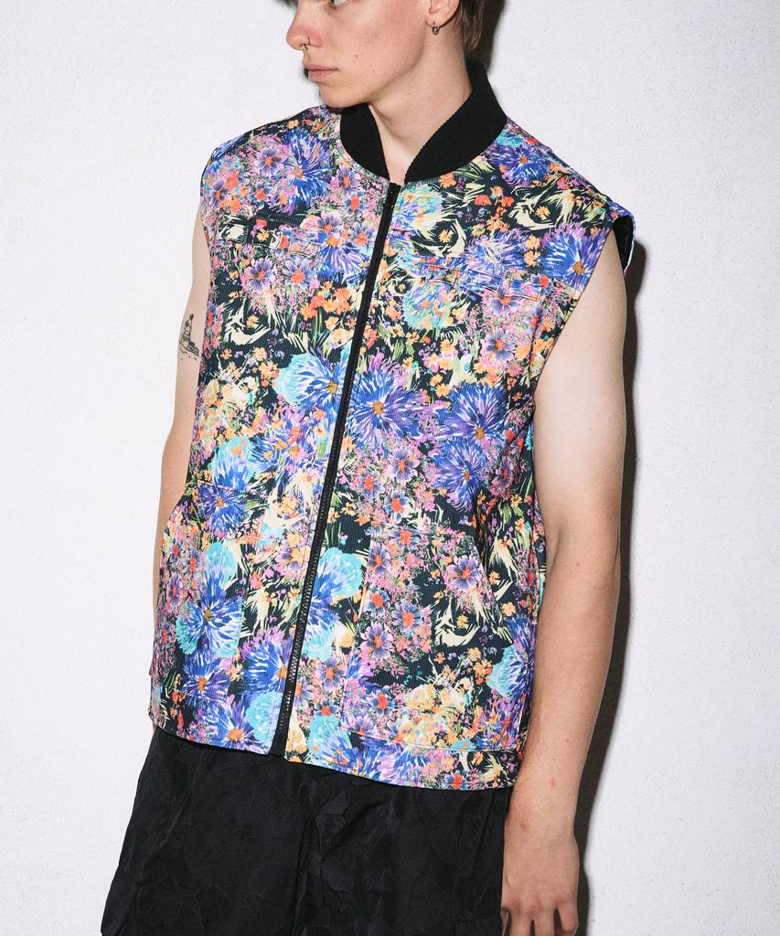 F8Ke Chemical Club Floral Flame Padded Vest