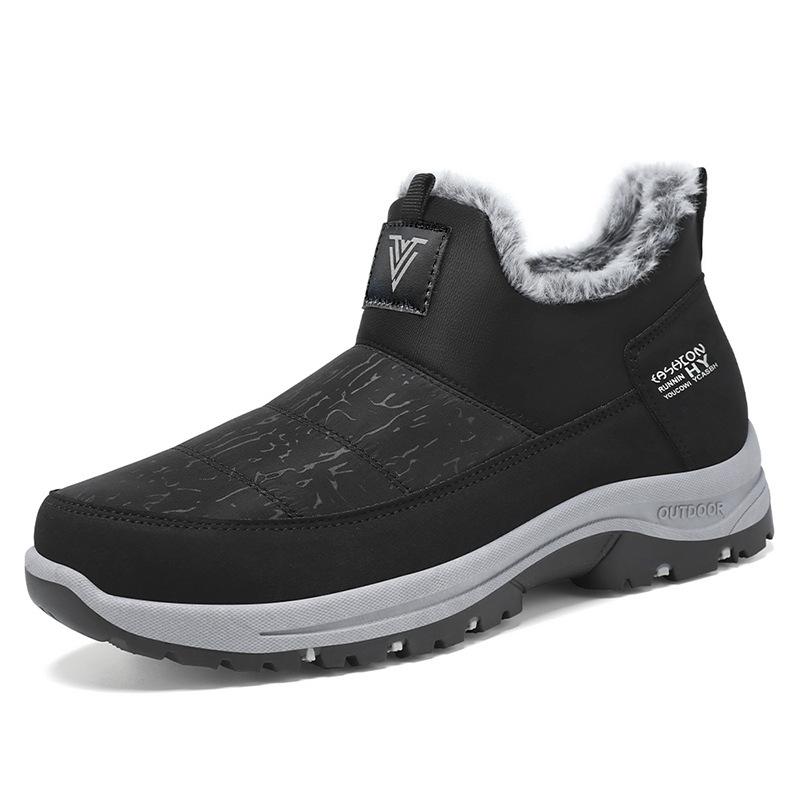 

Мужские зимние теплые ботинки для снега с подкладкой из искусственного меха, нескользящие мокасины, водонепроницаемые рабочие кроссовки для ходьбы, удобные короткие ботинки для мужчин 46