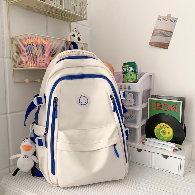 New schoolbag female ins Mori campus large-capacity couple backpack high school student Korean version of simple backpack tide