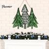 Vintage Style Xmas Sign Christmas 2D Wooden Welcome Hanging Sign, Cartoon Santa Snowman Tree Winter Seasonal Home Ornament Door Hanger with Rope, Wall