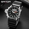 SANDA Sport Men Quartz Digital Watch Creative Diving Watches Men Waterproof Alarm Watch Dual Display Clock Relogio Masculino