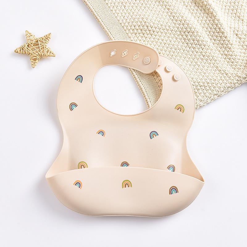 Baby Bibs Waterproof Soft Silicone Baby Feeding Stuff Cute Pattern Kids Girl Boy Toddler Adjustable Children Bib