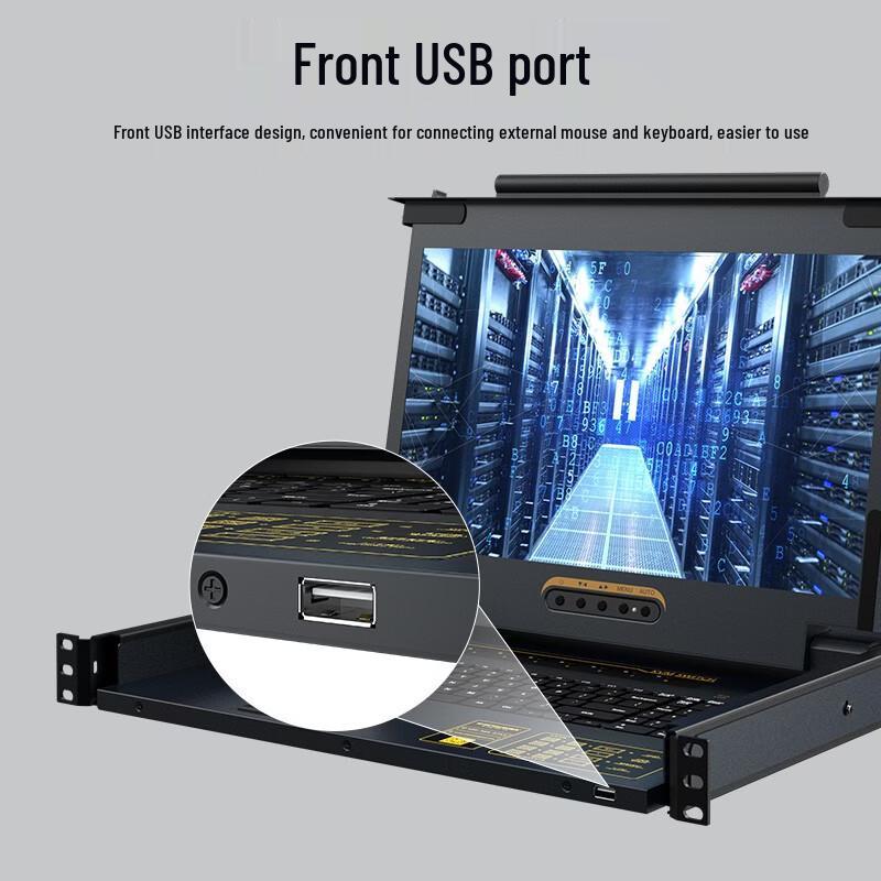 Shengwei 8-Port Rackmount KVM Switch with 17.3-inch LED Monitor