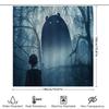 Spooky Forest Shower Curtain Gothic Halloween Backdrop Dark Woodland Landscape Tapestry Washroom Decor Vintage Horror Room Divid