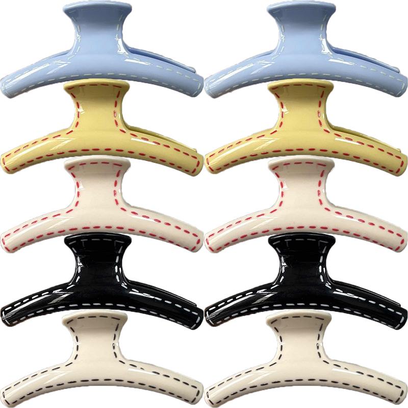 13cm Korean Hand-drawn Line Hair Clip Women's Summer New Fashion Simple Shark Clip Hair Accessories