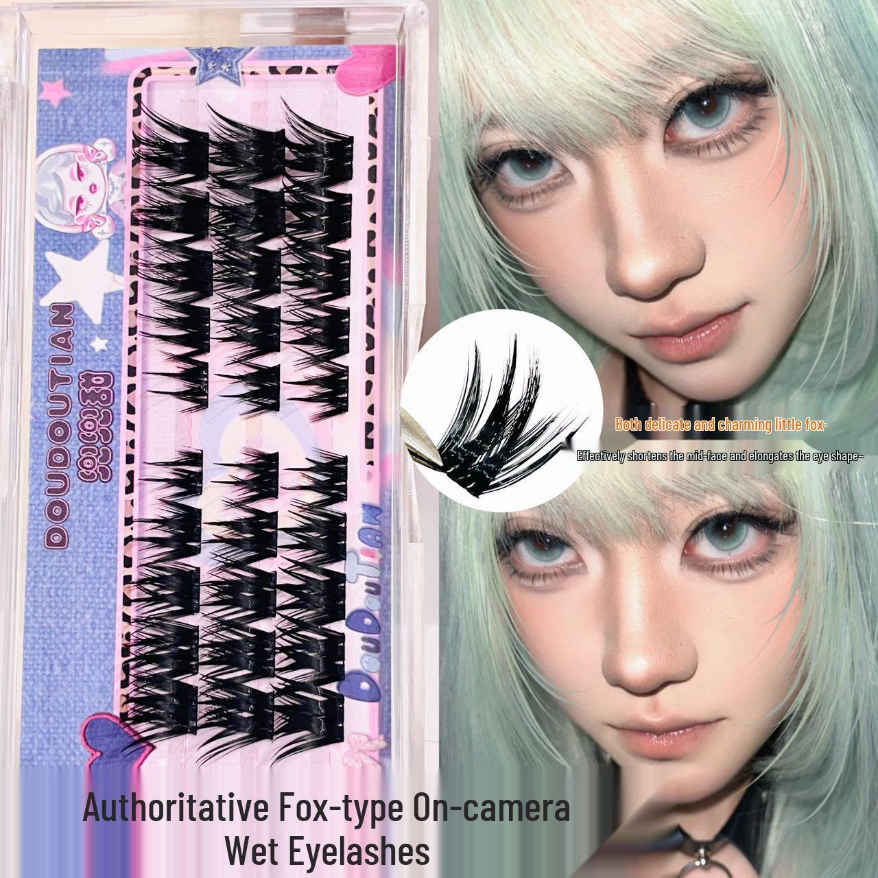 Сладкий лисий естественный завиток в стиле манги: Густые, подкрученные накладные ресницы в азиатском стиле для потрясающих фотографий