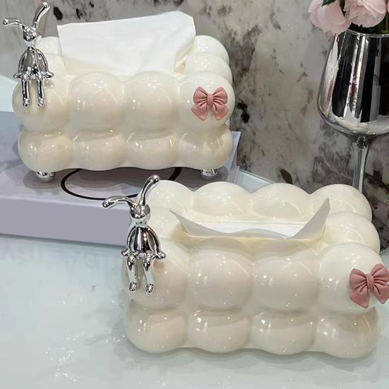Yousheng Kitchen Tissue Box Napkin Holder Large Capacity Creative Shape Cloud Design Paper Case Organizer Desktop Ornament