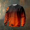 Men's Halloween Print Neck Long Sleeve Sweatshirt for Casual Athletic Wear