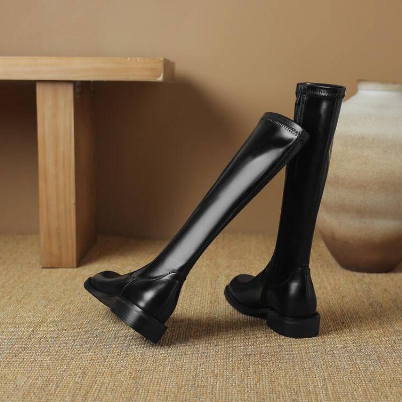 

Корейская версия новых ботинок Мартин на платформе, женские ботинки на среднем каблуке с круглым носком, кожаные женские ботинки, осенне-зимние ботинки большого размера, боковая молния 39