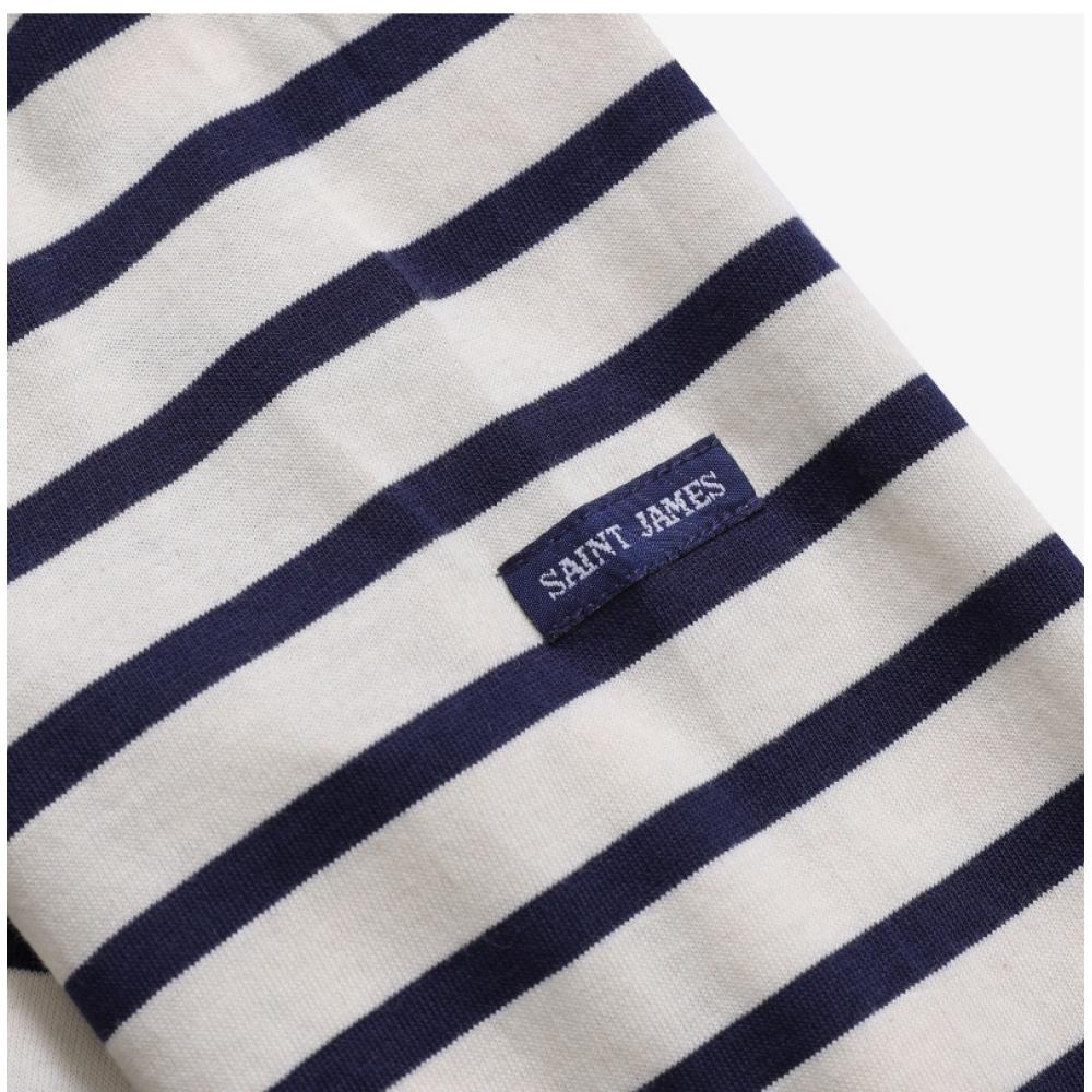 Saint James Kids Long Sleeve Tee Modern Stripe 2066 Ecru Marine