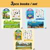 New Children Scene Stickers Book DIY Hand-on Puzzle Sticker Books Reusable Cartoon Animal Learning Cognition Toys for Kids Gift