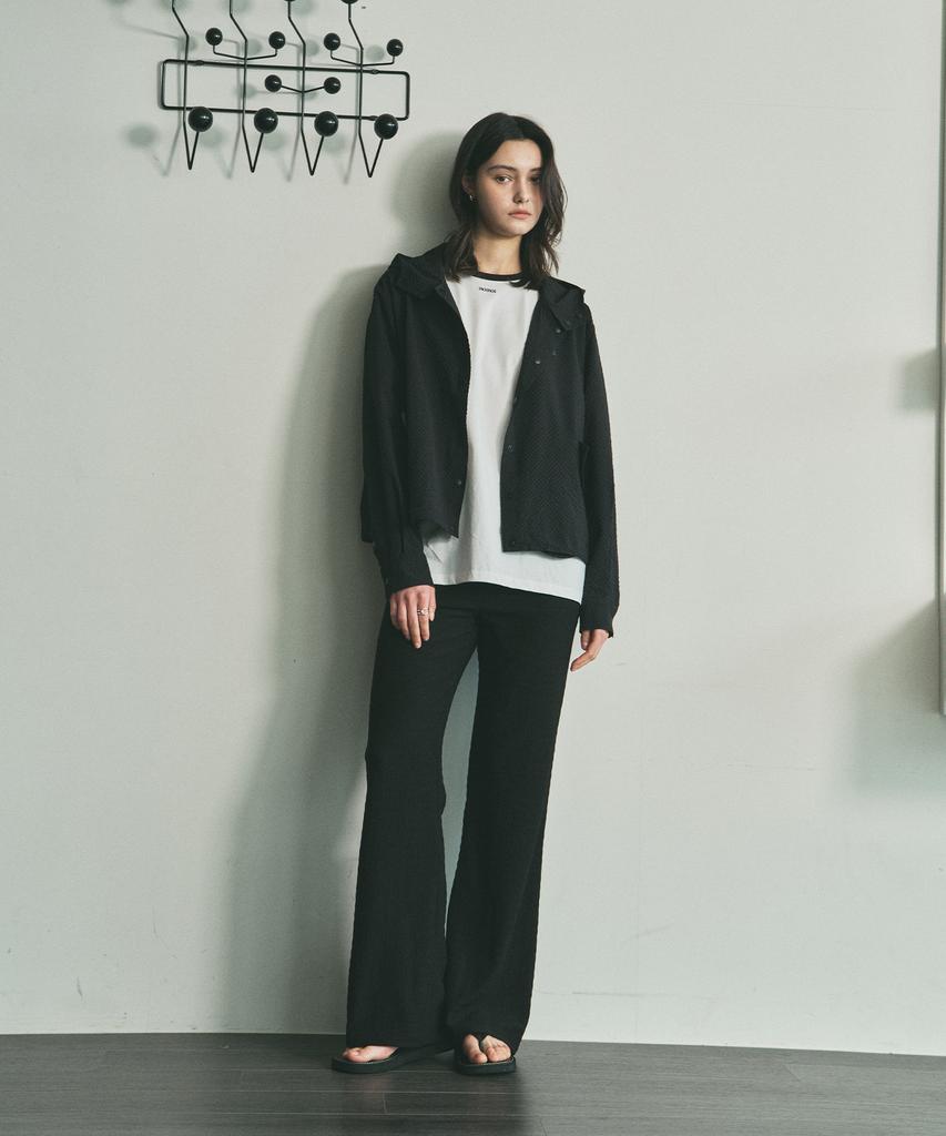 ROIROI Textured Flare Banding Pants - Black
