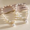 European American Retro Pearl Beaded Diamond‑Set OT Buckle Necklace Niche High‑Grade Simple Versatile Collarbone Trend Jewelry