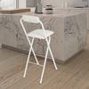 White Portable Folding Chair(70cm Sitting Height,275.58lbs Carrying Capacity), Simple Decorative High Stool For Bar & Restaurant