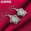 925 Sterling Silver Flower Star Drop Earrings Jewelry