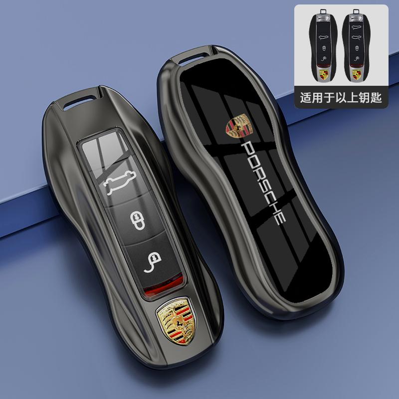 AABK1 3 4 Buttons Car Key Case Cover Fob Shell Bag For Porsche 718 Cayenne Panamera 911 Macan Key Case Key Cover Taycan Cayman Boxster