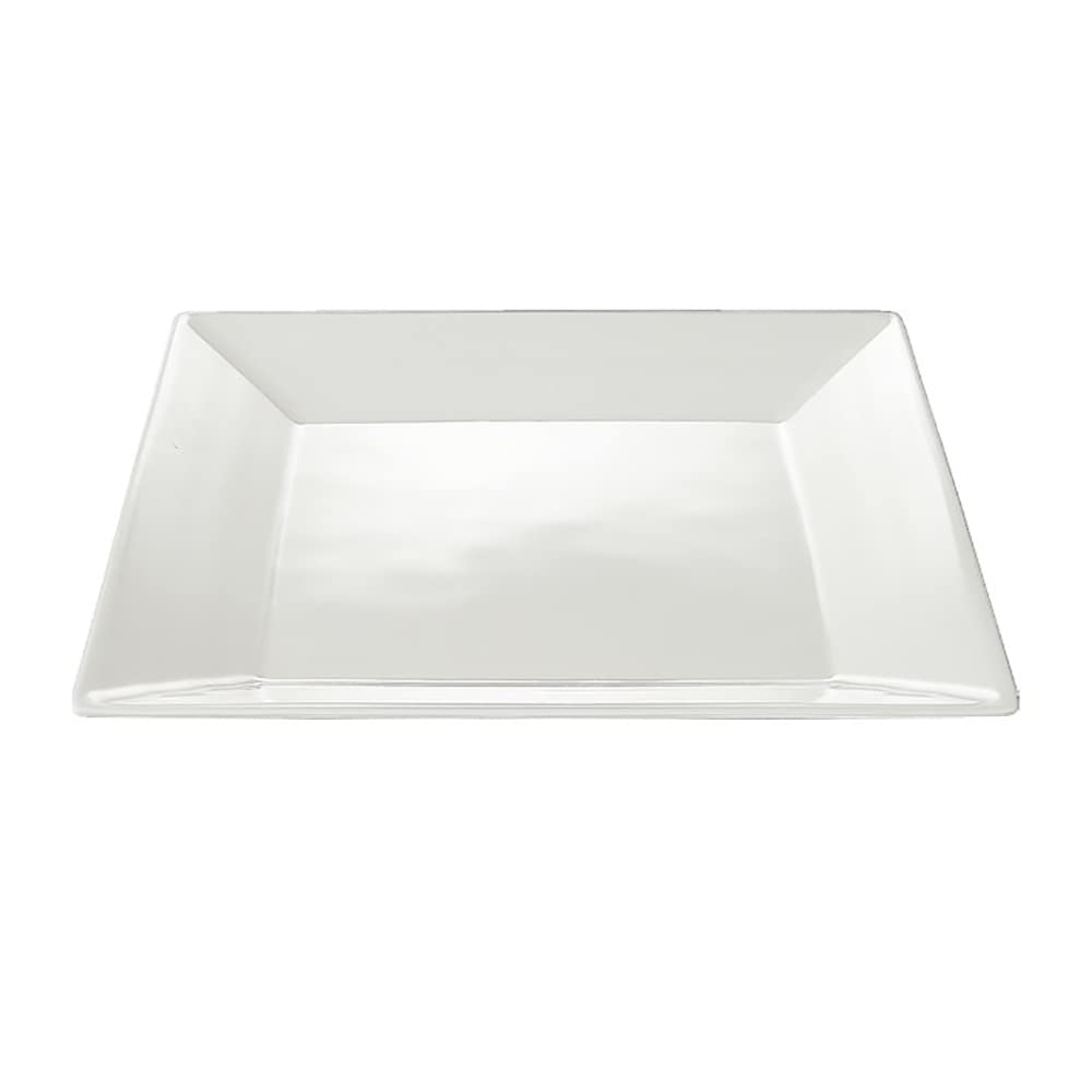 MARUKEI Quadratischer Teller 25cm Quadratischer flacher Teller Weiß Hergestellt in Japan Unzerbrechlich Spülmaschinenfest Stapelbar E109 IWC 10-teiliges Set / "Crysta" [Gewerblich