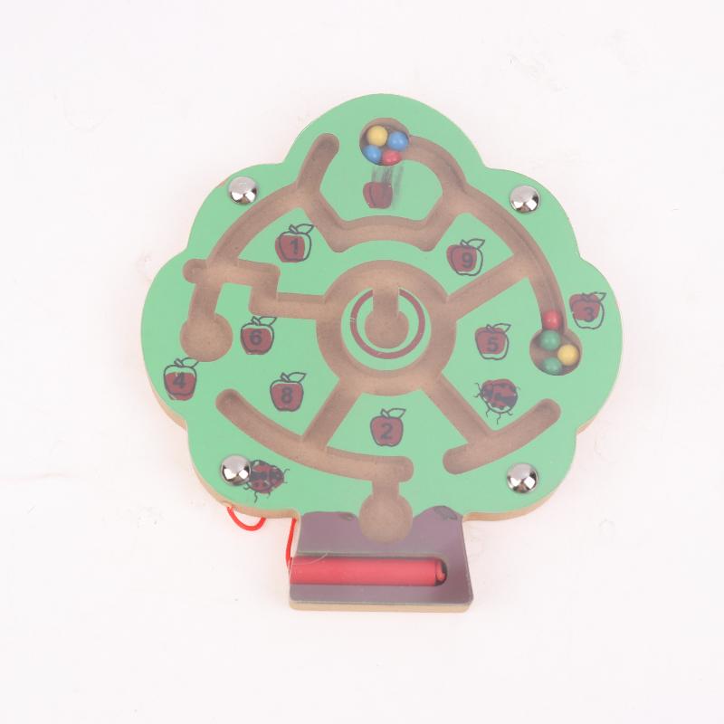 Magnetic Pen Maze Toy With Magnetic Beads, Wooden, Educational Early Childhood Toy, Kindergarten Gift Toy