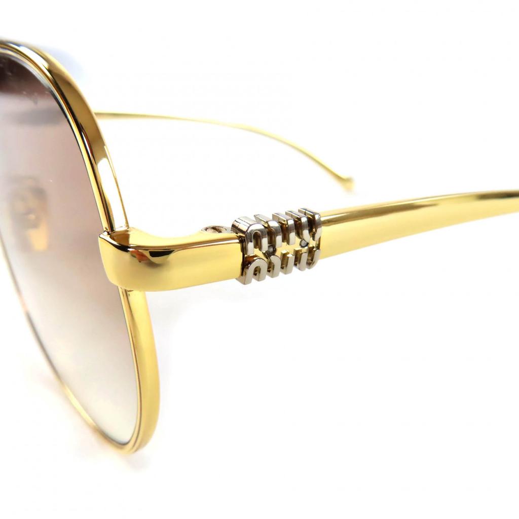 Excellent MIUMIU sunglasses Teardrop eyewear gold Women SMU A56 Used