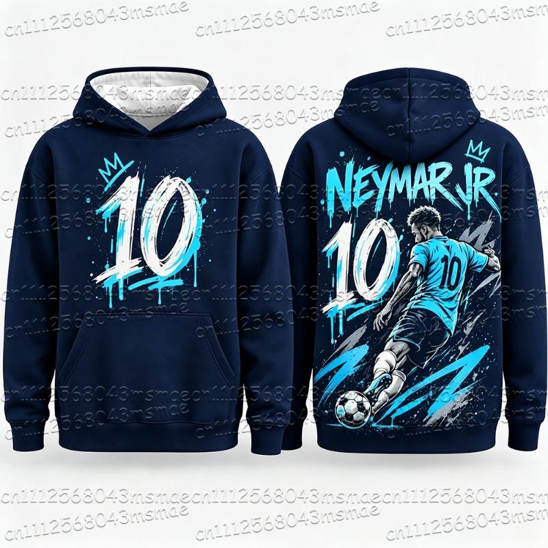 New 2027 Special Neymar No.10 Print Football Jersey For Men Women Hoodie Summer Quick-Dry Casual Tops Sports Kids/Adult Hoodie