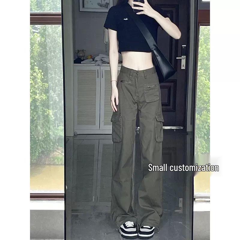 

Petite High-Waist American Retro Wide-Leg Denim Overalls for Women - XS L