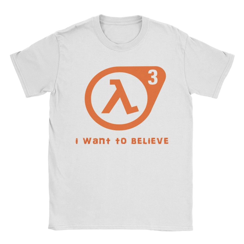 Creative Half Life I want to believe TShirts Unisex Crew Neck Cotton T Shirt  Short Sleeve Tee Shirt Gift Idea Tops