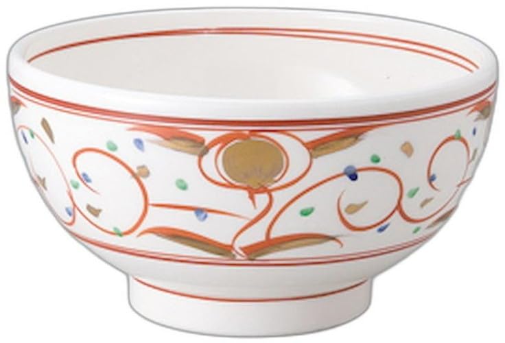 Flower Pattern Bowl x x Reinforced Setomonohonpo Red-painted 4.8 [15.4 15.4 10cm] Bowl, Porcelain,