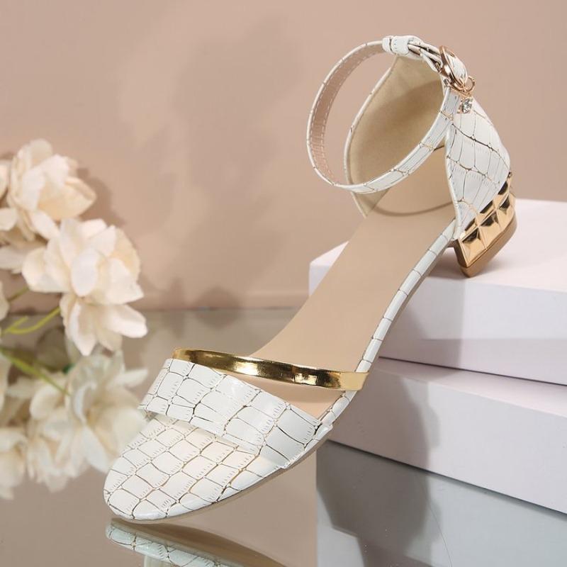 Plus Size Shoes for Women 35-43 Summer Heels Women Buckle Flip Flops Roman 2025 Open Toe Sandals Daily Sandalias De Mujer
