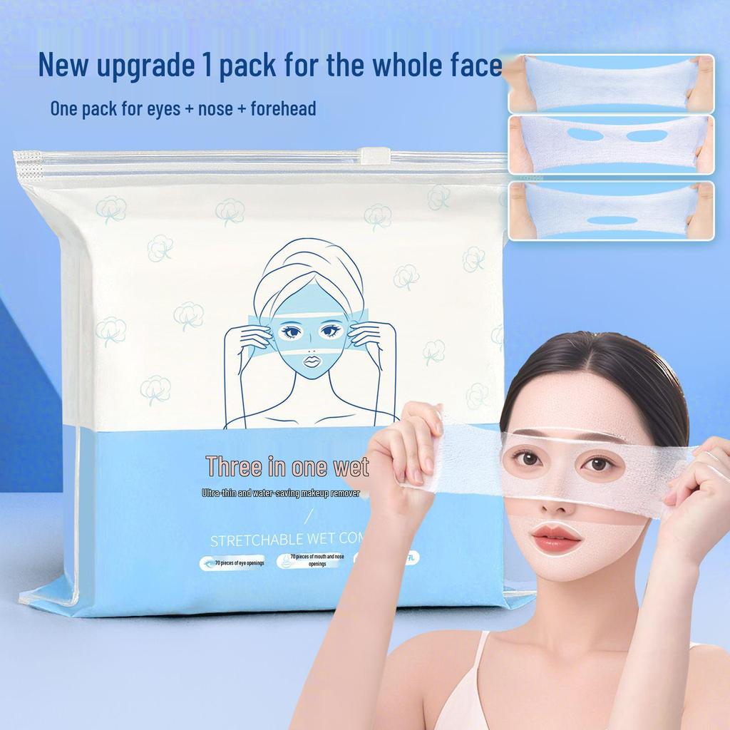 Ultra-Thin Hydrating Tencel Cotton Pads - 3-in-1 Stretchable Wet Compress for Makeup & Facial Masks