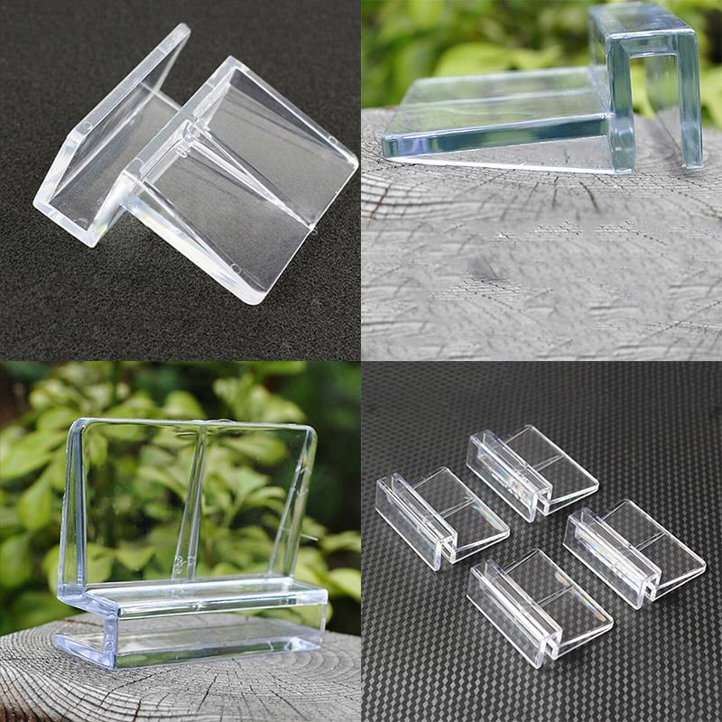4Pcs 6/8Mm Aquarium Tank Clear Plastic Clips Glass Cover Strong Support Holders