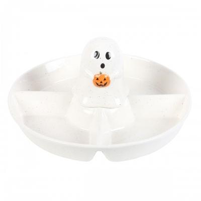 Piatto snack a forma di fantasma Chip & Dip