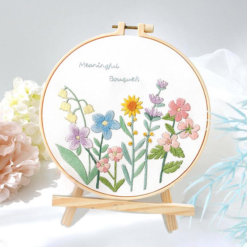 Beginner DIY Embroidery Kit: Su & Xiang Patterns Cross Stitch with French Techniques