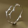 Women's Fashionable Personality Ring Simple Branch Antler Shaped Adjustable Ring for Daily Casual Wear Cute Birthday Christmas Gift