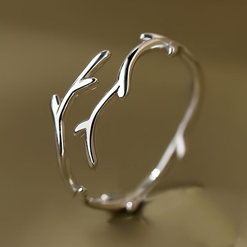 

Women s Fashionable Personality Ring Simple Branch Antler Shaped Adjustable Ring for Daily Casual Wear Cute Birthday Christmas Gift Adjustable Opening