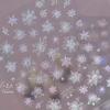 1 Piece 5D Embossed White Snowflake Nail Stickers Winter Christmas Snowflake Nail Art Stickers Self-adhesive Decorative Slider