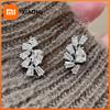 Huitan Newly Designed Women's Stud Earrings Pear Cubic Zirconia Crystal Temperament Earrings Wedding Daily Wear Fashion Jewelry