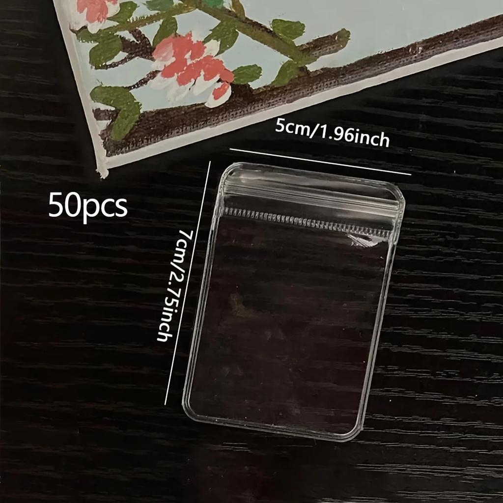 50pcs, Anti-oxidation Jewelry Bags, Clear Jewelry Zipper Bags, Small Jewelry Organizer, Ring Earring Storage Bags,